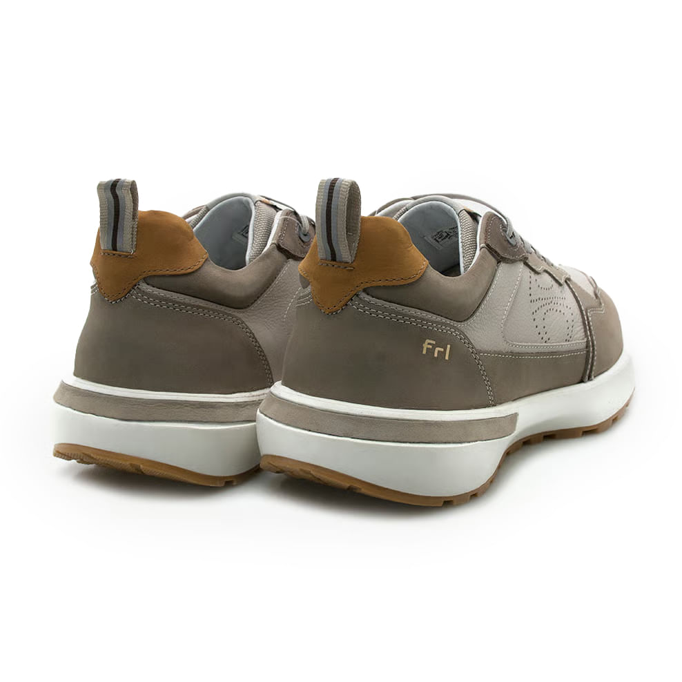 Ferricelli Tenis Casual X565200-CHM99A CinzaPalha Couro -5-